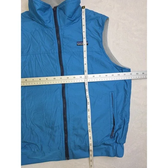 Vtg 80s Patagonia Vest Blue Fleece Nylon Shelled Synchilla Size 11/12 Women S?